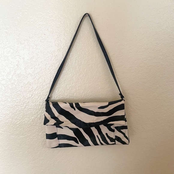 Zebra Animal Print Shoulder Purse Hipster Artsy Hippie Chic Glam Modern Purse - Picture 1 of 5